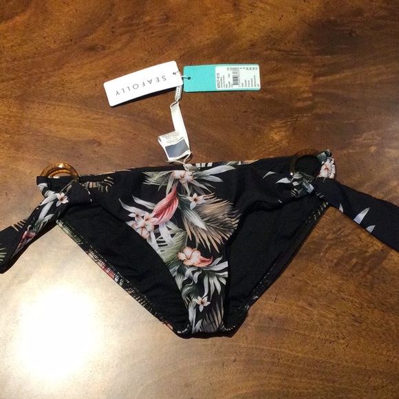 NWT $72 SEAFOLLY OCEAN ALLEY LOOP SIDE BOTTOM - Picture 2 of 10